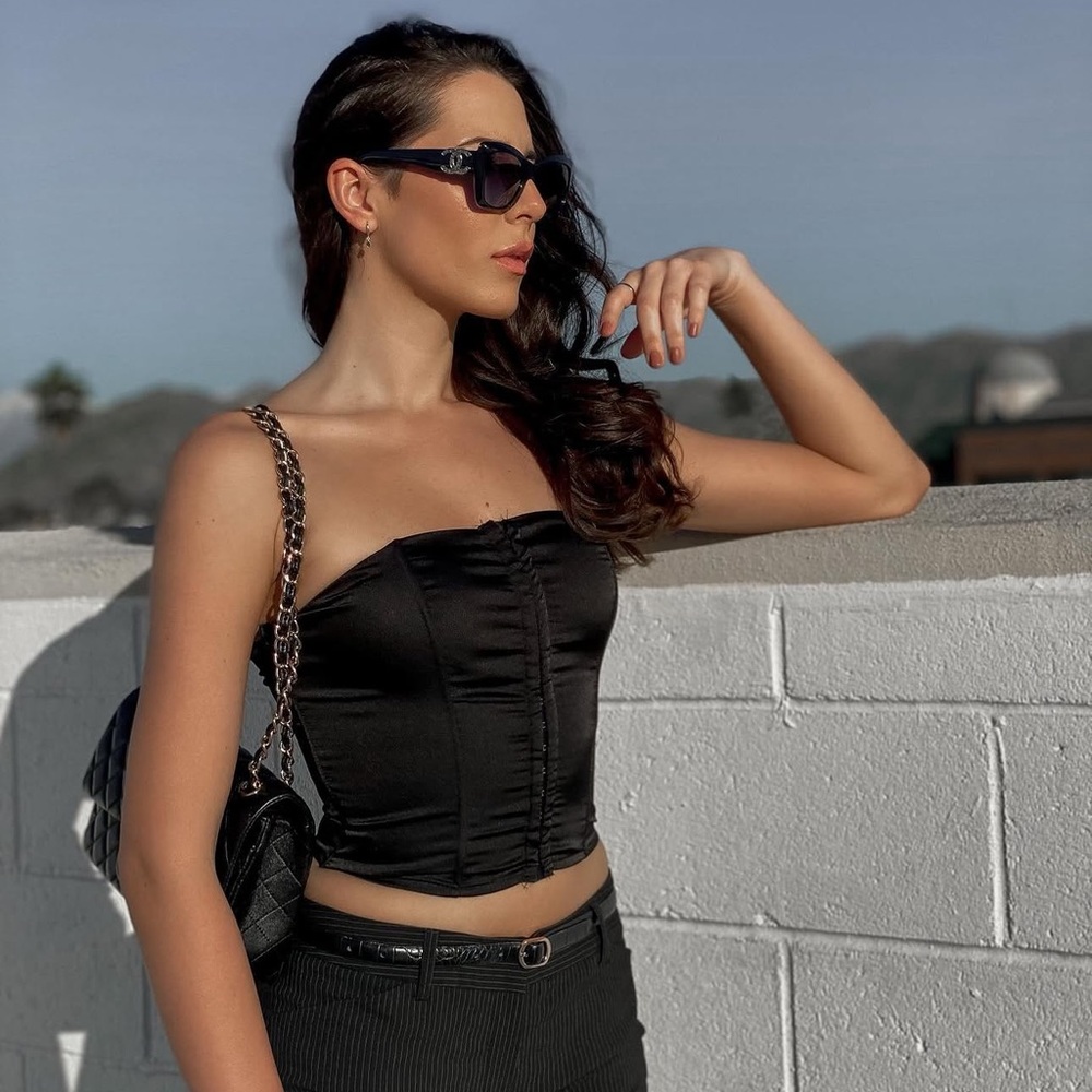 NWT Revolve Superdown Cailyn Corset Top in Black